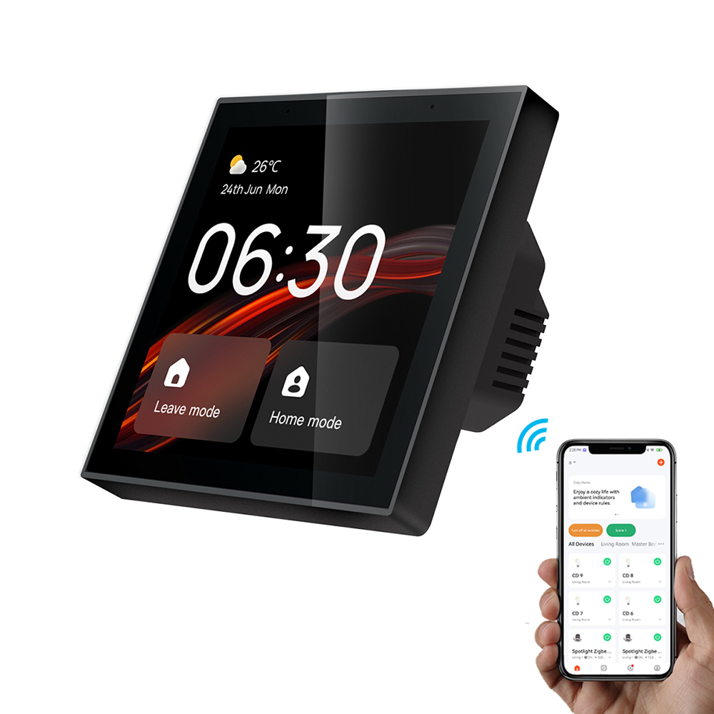 Elzio Multi-functional Touch Screen Panel In build ZigBee Gateway For Central Control 4 Inch With VDP Video calling support